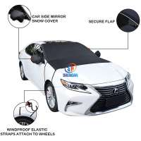 Magnetic Edges with Hock Windproof, Car Snow Cover, Front  Windshield Snow Cover Ice Cover Windshield Sun Shade